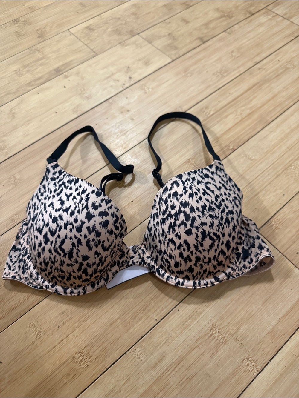 Victoria's Secret Leopard Print Push-Up Bra - Black & Beige
